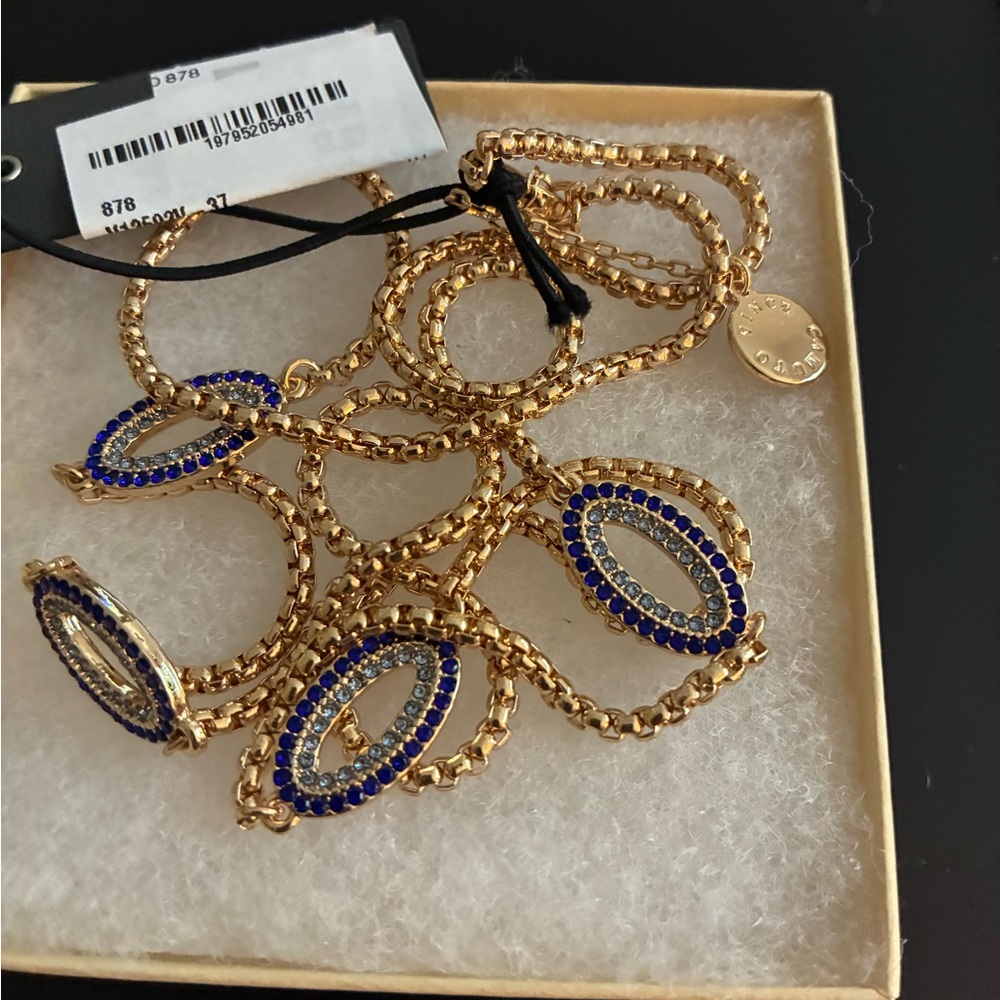 Vince Camuto Gold Necklace with Blue Accents